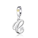Silver Initial A-Z Letter Charm Compatible Pandora Charm Bracelets for Women Jewelry