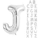 Silver Letter Balloons 40 Inch Large Alphabet Balloon Letter J