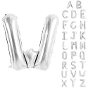 Silver Letter Balloons 40 Inch Large Alphabet Balloon Letter W