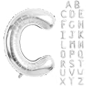 Silver Letter Balloons 40 Inch Large Alphabet Balloon Letter C