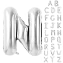 Silver Letter Balloons 40 Inch Large Alphabet Balloon Letter N