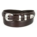 Silver Mirror Buckle Oil Tanned Genuine Leather Western Ranger Belt 1-3/8"(35mm) Taper to 3/4"(19mm) Wide-Multiple choices