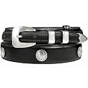 Silver Mirror Buckle Oil Tanned Genuine Leather Western Ranger Belt 1-3/8"(35mm) Taper to 3/4"(19mm) Wide-Multiple choices