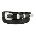Silver Mirror Buckle Oil Tanned Genuine Leather Western Ranger Belt 1-3/8"(35mm) Taper to 3/4"(19mm) Wide-Multiple choices