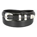 Silver Mirror Buckle Oil Tanned Genuine Leather Western Ranger Belt 1-3/8"(35mm) Taper to 3/4"(19mm) Wide-Multiple choices