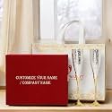 Silver Plated Goblet Flute Wine Glass | 'Customizable' Tag, Velvet Box &amp; Carry Bag | Perfect for Personalized Gifts, Corporate Events, Weddings, and Diwali Celebrations