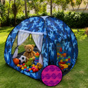 SILVER SHINE Jungle Printed Play house foldable kids Play Tent house for Boys & Girls (Blue, White)