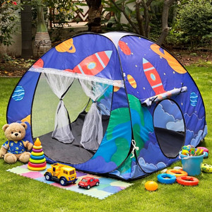 silver shine playhouse foldable kids play tent house space printed indoor  outdoor
