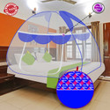 SILVER SHINE Designer Double Bed Foldable Mosquito Net Polyester Washable Adults Mosquito Net