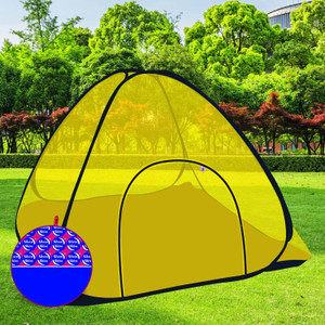 silver shine double bed mosquito net with base foldable polysterzipper entry polyester washable adults mosquito net yellow base tent