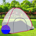 SILVER SHINE Double Bed Mosquito Net with Base Foldable Polyster|Zipper Entry Polyester Washable Adults Mosquito Net