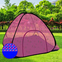 SILVER SHINE Double Bed Mosquito Net with Base Foldable Polyster|Zipper Entry Polyester Washable Adults Mosquito Net (CLOUD BASE, Tent)