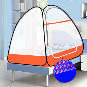 silver shine extra mosquito protection single bed foldable washable mosquito net polyester washable adults mosquito net