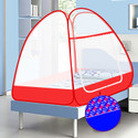 SILVER SHINE Extra Mosquito Protection SINGLE BED Foldable Washable Mosquito Net Polyester Washable Adults Mosquito Net