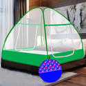 SILVER SHINE Extra Mosquito Protection DOUBLE BED Foldable Washable Mosquito Net Polyester Washable Adults Mosquito Net
