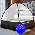 SILVER SHINE Extra Mosquito Protection DOUBLE BED Foldable Washable Mosquito Net Polyester Washable Adults Mosquito Net