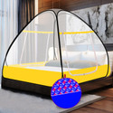 SILVER SHINE Extra Mosquito Protection DOUBLE BED Foldable Washable Mosquito Net Polyester Washable Adults Mosquito Net