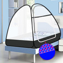SILVER SHINE Extra Mosquito Protection SINGLE BED Foldable Washable Mosquito Net Polyester Washable Adults Mosquito Net