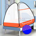 SILVER SHINE Extra Mosquito Protection SINGLE BED Foldable Washable Mosquito Net Polyester Washable Adults Mosquito Net