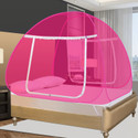 SILVER SHINE King Size Pink-Pink Foldable Double Bed Polyester Washable Adults Mosquito Net