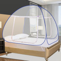 SILVER SHINE King Size Blue Mosquito Net Foldable Double Bed Net Polyester Washable Adults Mosquito Net (Blue, White, Tent)