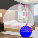 SILVER SHINE King Size Pink Mosquito Net Foldable Double Bed Net Polyester Washable Adults Mosquito Net