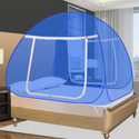 SILVER SHINE King Size Dark Blue Mosquito Net Foldable Double Bed Net Polyester Washable Adults Mosquito Net