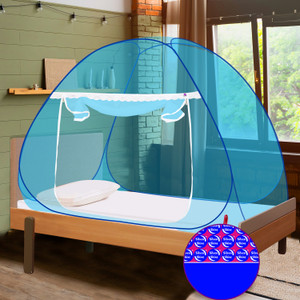 silver shine polyester adults washable blue patti design single bed mosquito net polyester washable adults mosquito net