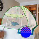 SILVER SHINE Polyester Foldable for Single Bed White green Mosquito Net Polyester Washable Adults Mosquito Net