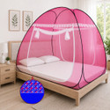SILVER SHINE Polyester Adults Washable Foldable for double bed mosquito net Polyester Washable Adults Mosquito Net