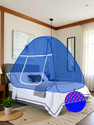 SILVER SHINE Polyester Adults Washable Foldable for Double Bed Mosquito Net Polyester Washable Adults Mosquito Net