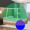 SILVER SHINE Polyester Foldable For Double Bed Mosquito Net Polyester Washable Adults Mosquito Net