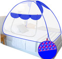 SILVER SHINE Polyester Adults Washable Polyester Foldable With designer zull for Single Bed Polyester Washable Adults Mosquito Net