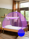 SILVER SHINE Polyester Foldable for Single Bed Purple Color Mosquito Net Polyester Washable Adults Mosquito Net