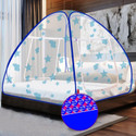 SILVER SHINE Polyester Adults Washable With Designer Net for Double Bed Mosquito Net Polyester Washable Adults Mosquito Net (CLOUD NET, Tent)