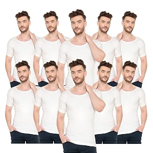 Mens 100 Cotton Half Sleeve Round Neck