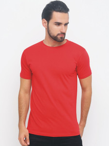 Silver Swan Solid Men Round Neck Red