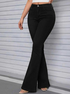 silver threads Women Flared High Rise Black