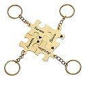 SIlver Valley Four Set Puzzle Keychain Customised Personolised Name Keyring Stylish Couple Gift for Girlfriend Boyfriend Available in Four Colors
