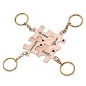 SIlver Valley Four Set Puzzle Keychain Customised Personolised Name Keyring Stylish Couple Gift for Girlfriend Boyfriend Available in Four Colors