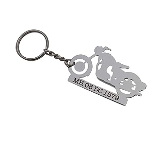 silver valley silver pebbles customized bike keychain - steel engraved for bike lovers