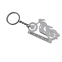 SILVER VALLEY Silver Pebbles Customized Bike Keychain - Steel, Engraved, for Bike Lovers