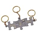 SIlver Valley three Set Puzzle Keychain Customised Personolised Name Keyring Stylish Couple Gift for Girlfriend Boyfriend Available in Four Colors