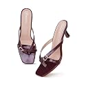 SilverArrow womens Velcor Patent Leather Kitten Heels