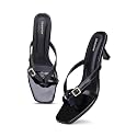 SilverArrow womens Velcor Patent Leather Kitten Heels