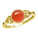 Silvershake 7MM Genuine Round Shape Gemstones White Gold Plated or Yellow Gold Plated 925 Sterling Silver Victorian Style Solitaire Ring Jewelry for Women