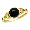 Silvershake 7MM Genuine Round Shape Gemstones White Gold Plated or Yellow Gold Plated 925 Sterling Silver Victorian Style Solitaire Ring Jewelry for Women