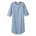 Silverts Men's Adaptive Open Back Flannel Gown, Assisted Dressing Nightgown