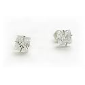 Silverwala 925-92.5 Sterling Silver Princess Cut Real Cubic Zirconia Stone Fashion Stud Earrings For Men, Women, Children, Boys and Girls (10mm)