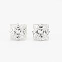 Silverwala 925 Silver Solitaire Stud Earrings | Unisex 6-Prong Swiss Zirconia 92.5 Sterling Silver &amp; (Square) Brilliant Cubic Zirconia Top for Men, Women, Children, Boys and Girls(4 mm)